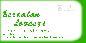 bertalan lovaszi business card