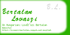 bertalan lovaszi business card